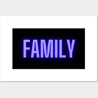 family cool blue glowing design Posters and Art